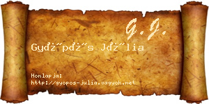 Gyöpös Júlia névjegykártya